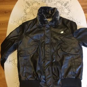 Armani Collezioni jacket leather fur on colar